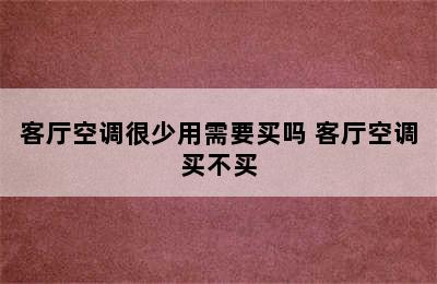 客厅空调很少用需要买吗 客厅空调买不买